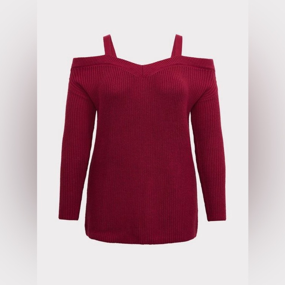 Torrid size (22/24) Burgundy Off-Shoulder Sweater